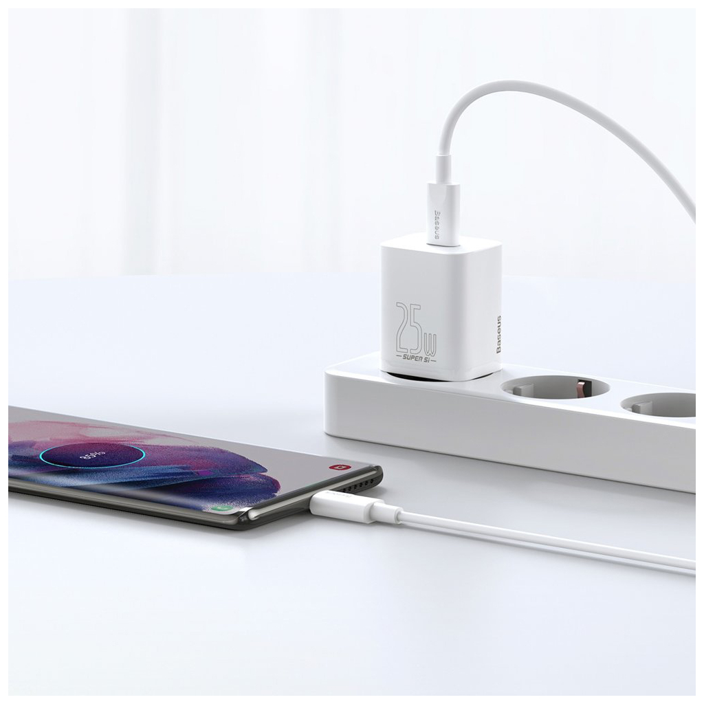 Зарядний пристрій Baseus Super Si Quick Charger 1C White (CCSP020102) - фото 7 Зарядний пристрій Baseus Super Si Quick Charger 1C White (CCSP020102) - фото 7