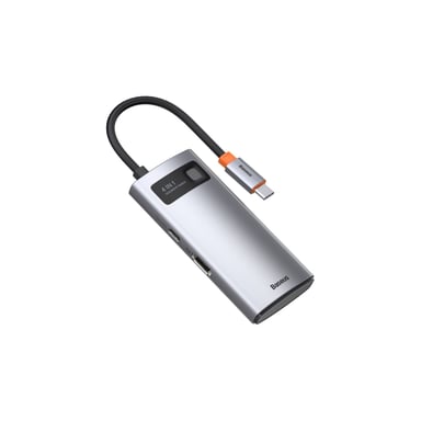 Концентратор Baseus Metal Gleam Series 4-in-1 Multifunctional Gray (CAHUB-CY0G) - фото 1
