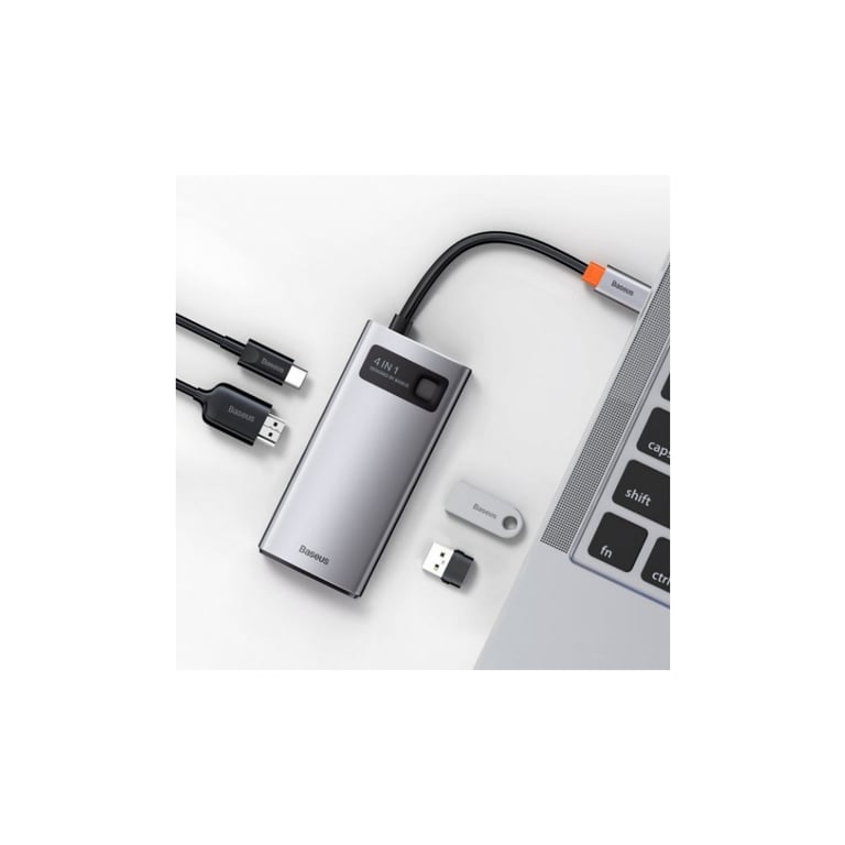Концентратор Baseus Metal Gleam Series 4-in-1 Multifunctional Gray (CAHUB-CY0G) - фото 3
