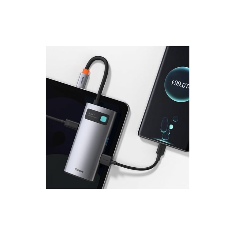 Концентратор Baseus Metal Gleam Series 4-in-1 Multifunctional Gray (CAHUB-CY0G) - фото 4