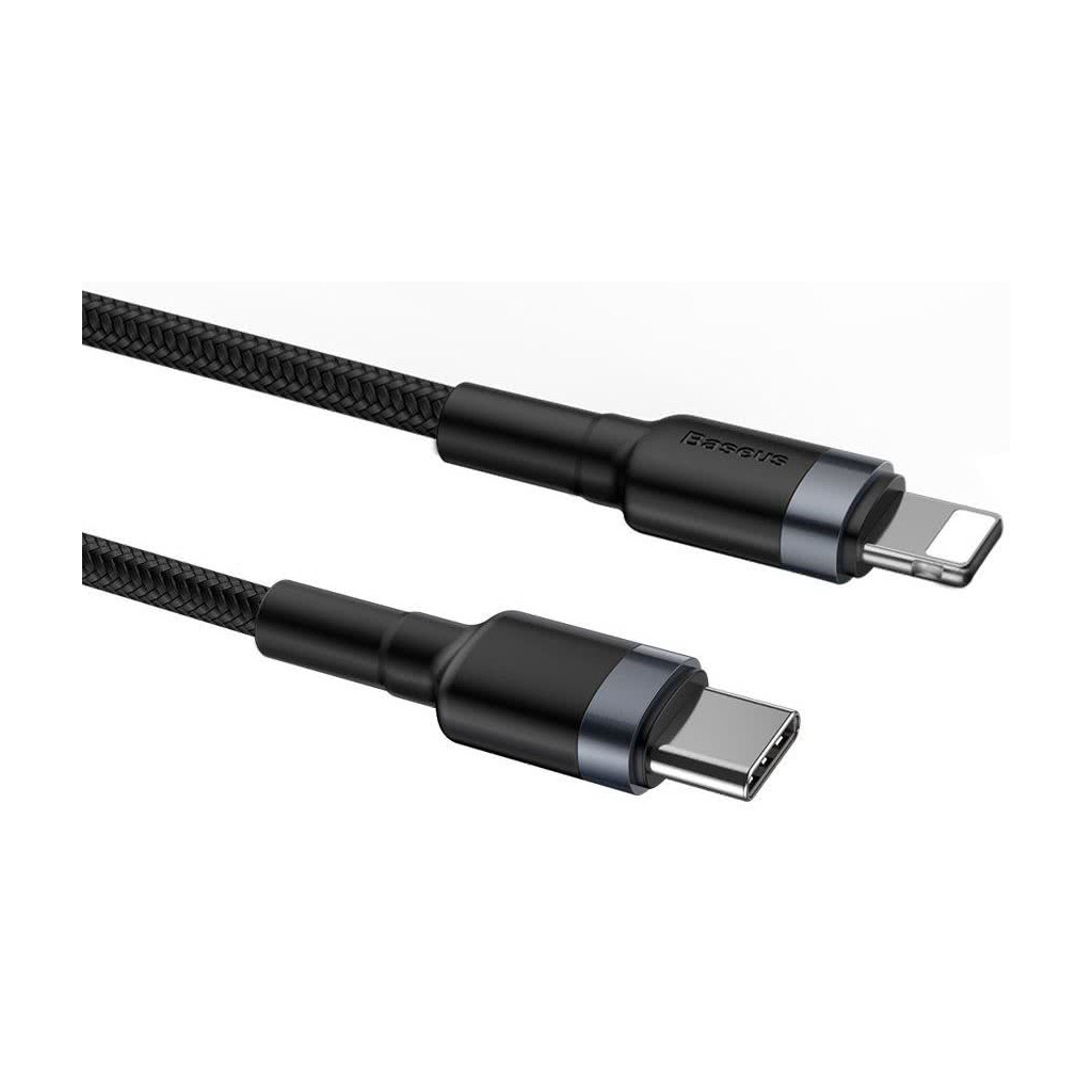 Дата кабель USB-C to Lightning 1.0m 18W 2.1A Cafule Black-Grey Baseus (CATLKLF-G1) - фото 4 Дата кабель USB-C to Lightning 1.0m 18W 2.1A Cafule Black-Grey Baseus (CATLKLF-G1) - фото 4