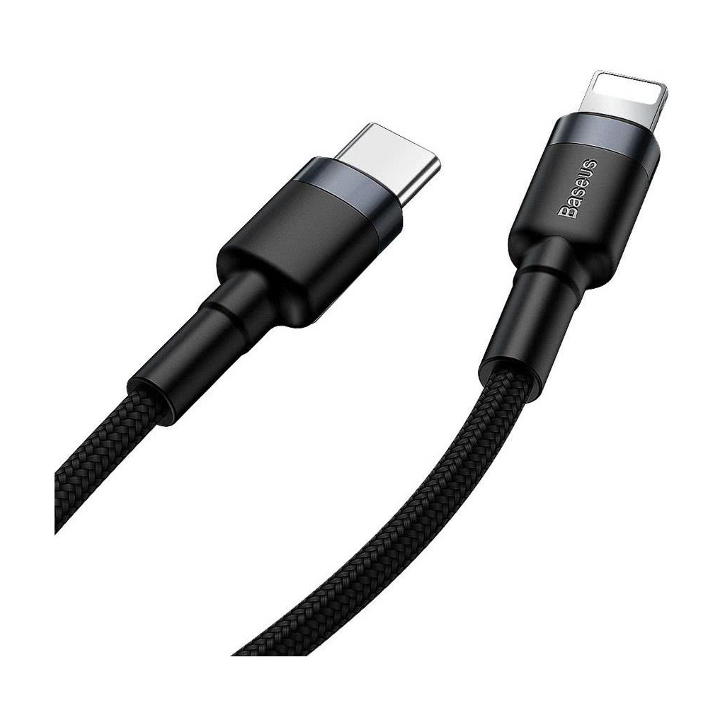 Дата кабель USB-C to Lightning 1.0m 18W 2.1A Cafule Black-Grey Baseus (CATLKLF-G1) - фото 5 Дата кабель USB-C to Lightning 1.0m 18W 2.1A Cafule Black-Grey Baseus (CATLKLF-G1) - фото 5