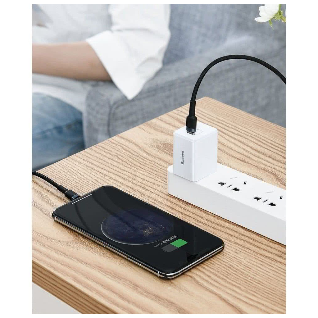 Дата кабель USB-C to Lightning 1.0m 18W 2.1A Cafule Black-Grey Baseus (CATLKLF-G1) - фото 6 Дата кабель USB-C to Lightning 1.0m 18W 2.1A Cafule Black-Grey Baseus (CATLKLF-G1) - фото 6