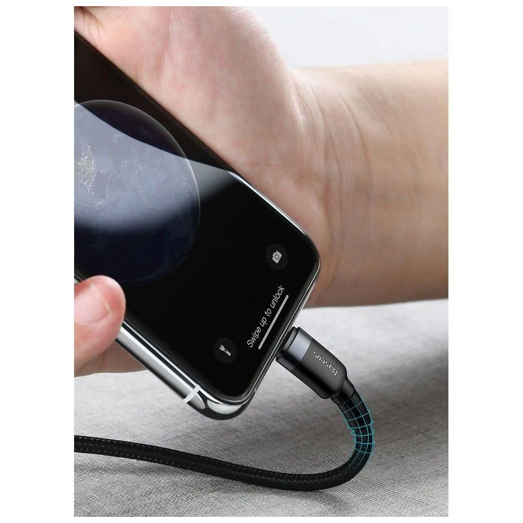 Дата кабель USB-C to Lightning 1.0m 18W 2.1A Cafule Black-Grey Baseus (CATLKLF-G1) - фото 7 Дата кабель USB-C to Lightning 1.0m 18W 2.1A Cafule Black-Grey Baseus (CATLKLF-G1) - фото 7