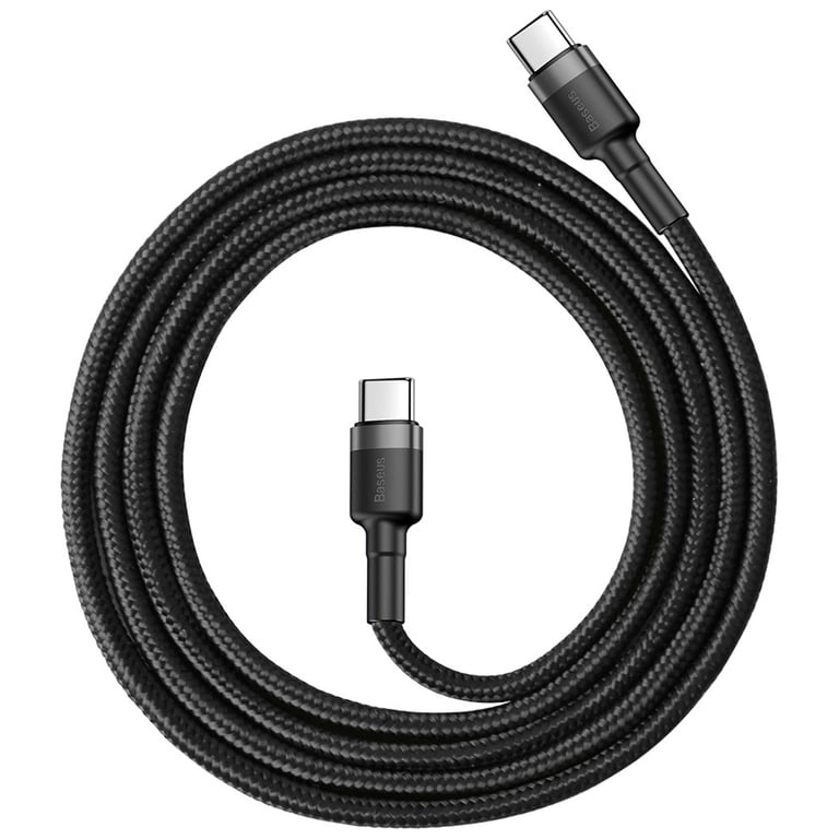 Дата кабель USB-C to USB-C 1.0m 3A 60W Cafule Black Baseus (CATKLF-GG1) - фото 2