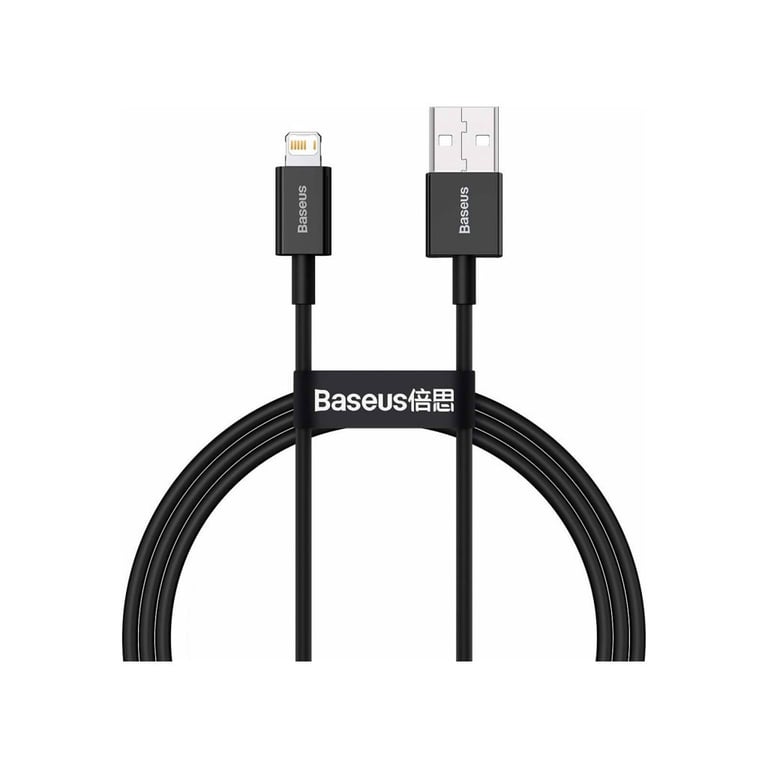 Дата кабель USB 2.0 AM to Lightning 1.0m 2.4A Superior Series Black Baseus (CALYS-A01) - фото 1