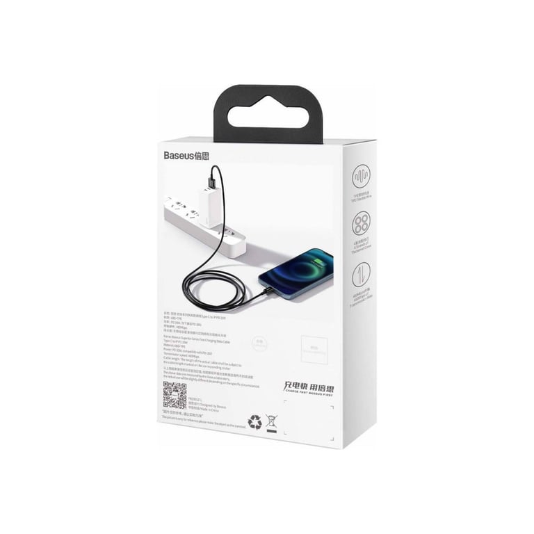 Дата кабель USB 2.0 AM to Lightning 1.0m 2.4A Superior Series Black Baseus (CALYS-A01) - фото 4