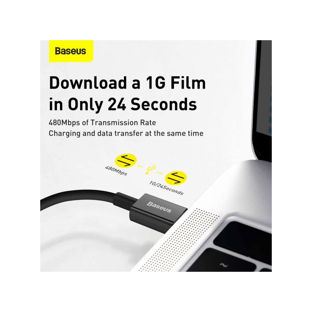 Дата кабель USB-C to Lightning 1.0m 20W Superior Series Black Baseus (CATLYS-A01) - фото 10 Дата кабель USB-C to Lightning 1.0m 20W Superior Series Black Baseus (CATLYS-A01) - фото 10