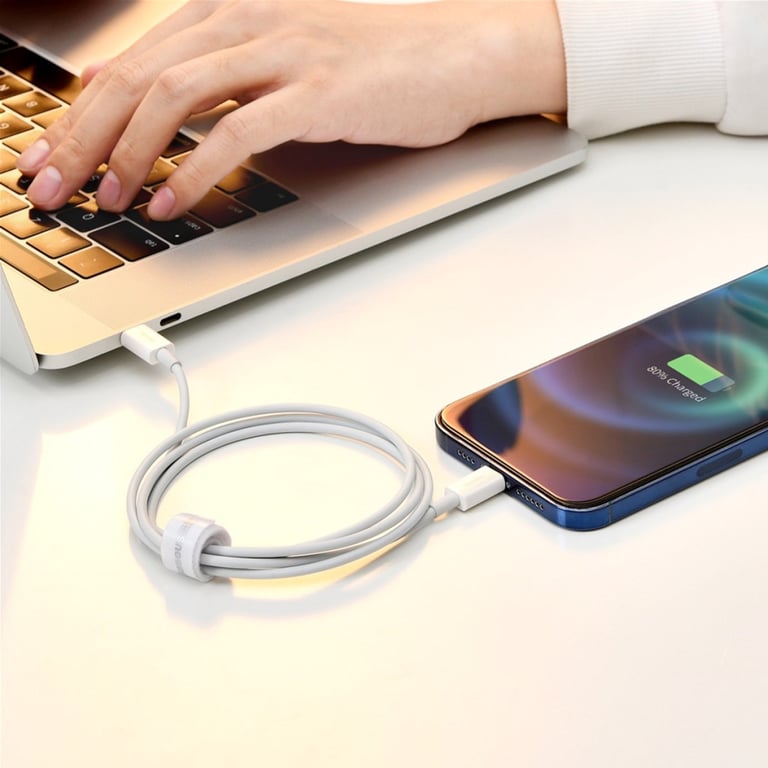Дата кабель USB-C to Lightning 1.0m 20W Superior Series White Baseus (CATLYS-A02) - фото 9