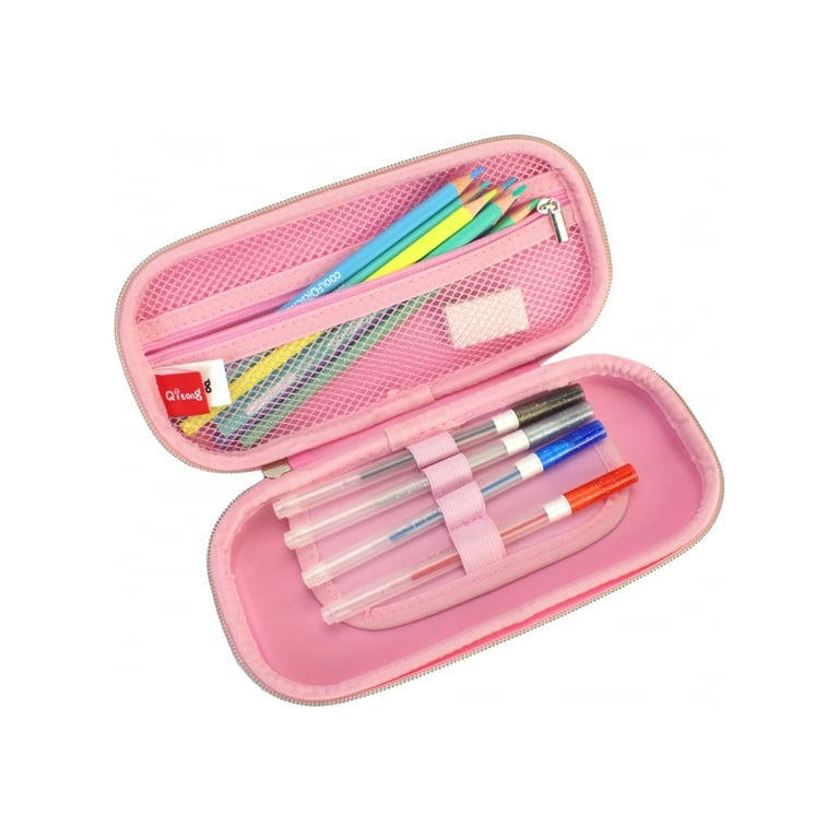 Пенал Cool For School блискучий 1 відділення з органайзером рожевий (QT-5780-Pink) - фото 2