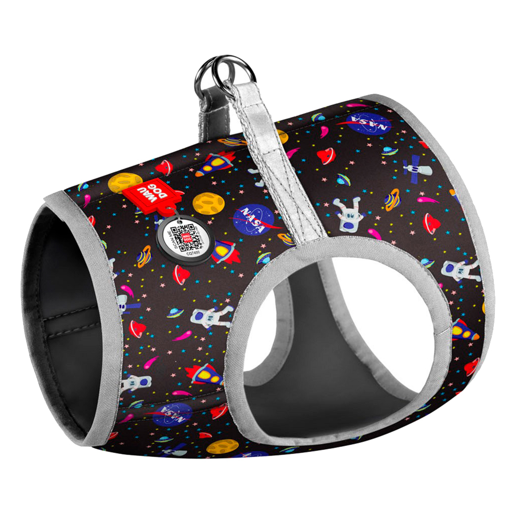 Шлея для собак WAUDOG Clothes з QR паспортом "NASA" S1 (2920) - фото 1