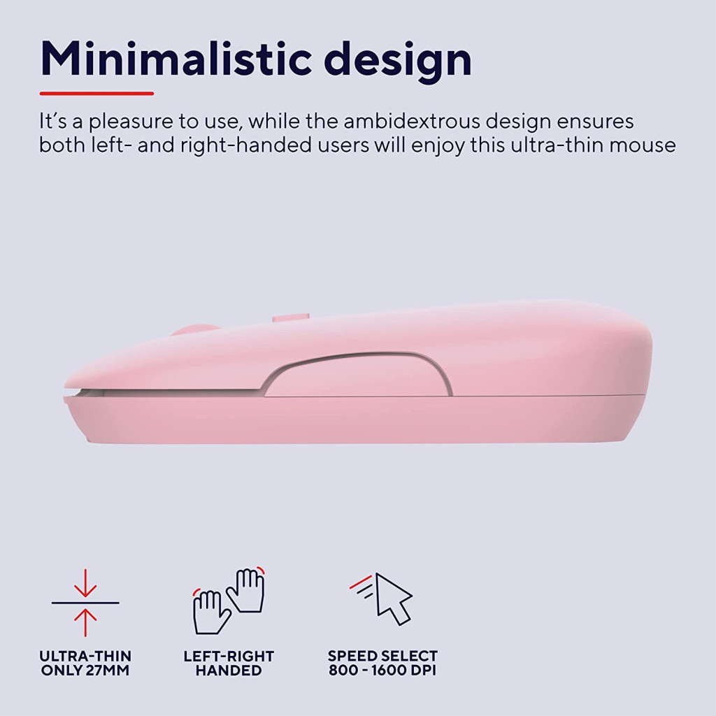 Мишка Trust Puck Wireless/Bluetooth Silent Pink (24125) - фото 9 Мишка Trust Puck Wireless/Bluetooth Silent Pink (24125) - фото 9