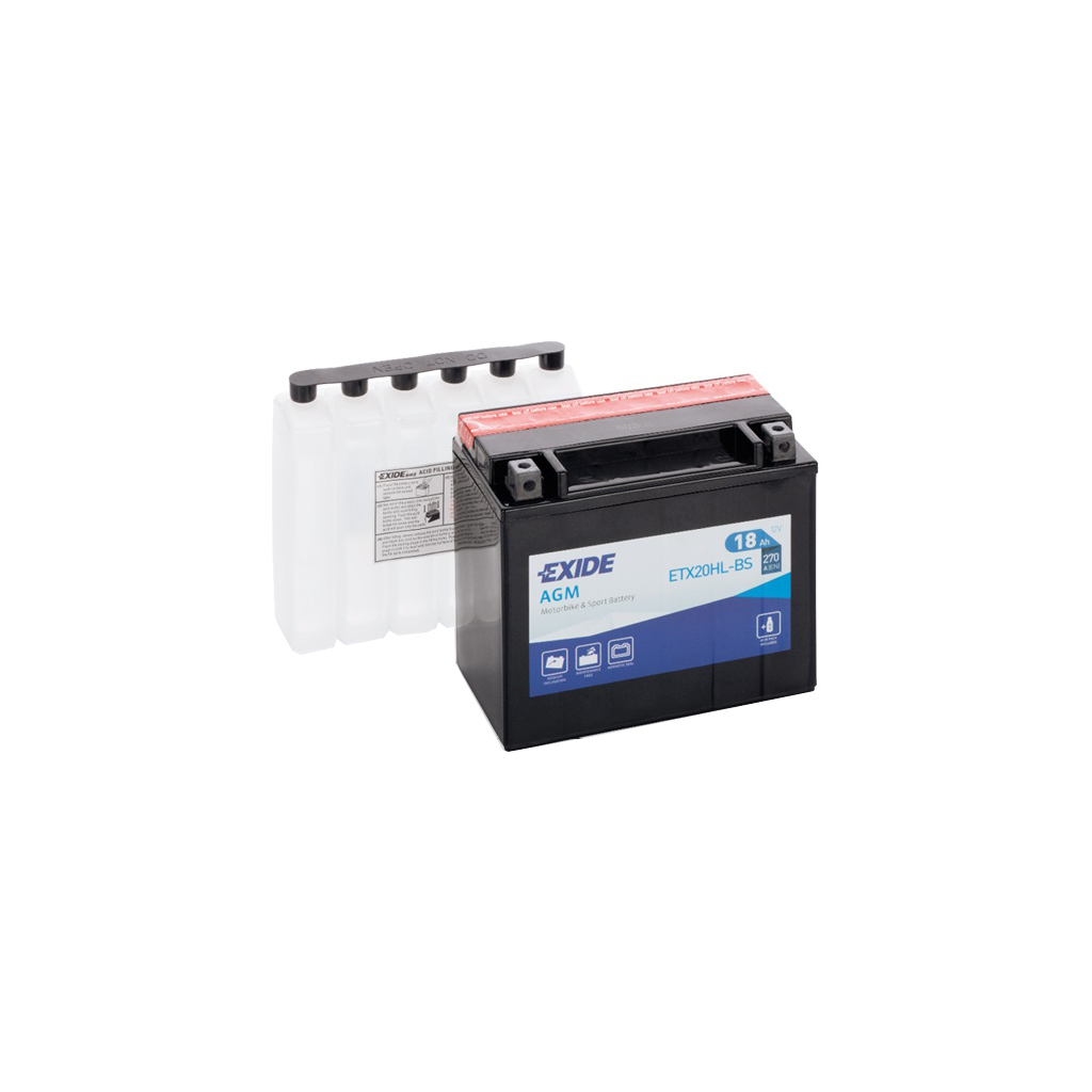 Акумулятор автомобільний EXIDE AGM 18Ah Ев (-/+) (270EN) (ETX20HL-BS) - фото 1 Акумулятор автомобільний EXIDE AGM 18Ah Ев (-/+) (270EN) (ETX20HL-BS) - фото 1