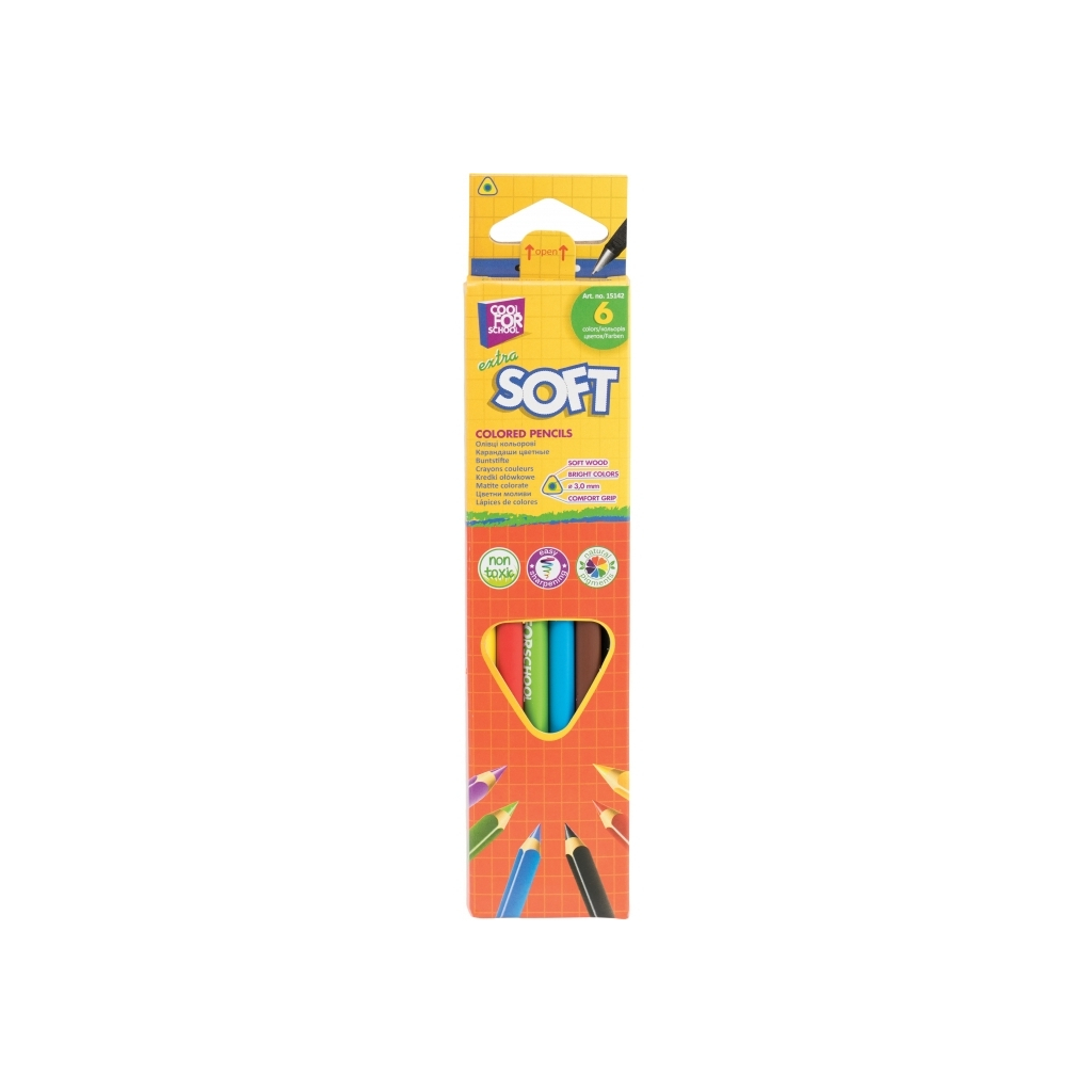 Олівці кольорові Cool For School Extra Soft 6 кольорів (CF15142) Олівці кольорові Cool For School Extra Soft 6 кольорів (CF15142)