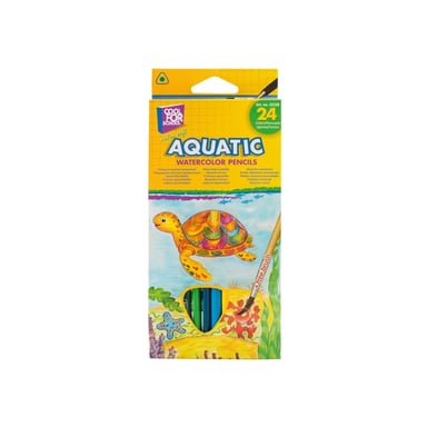 Олівці кольорові Cool For School Aquatic Extra Soft акварельні, з пензлем 24 кольорів (CF15158) - фото 1