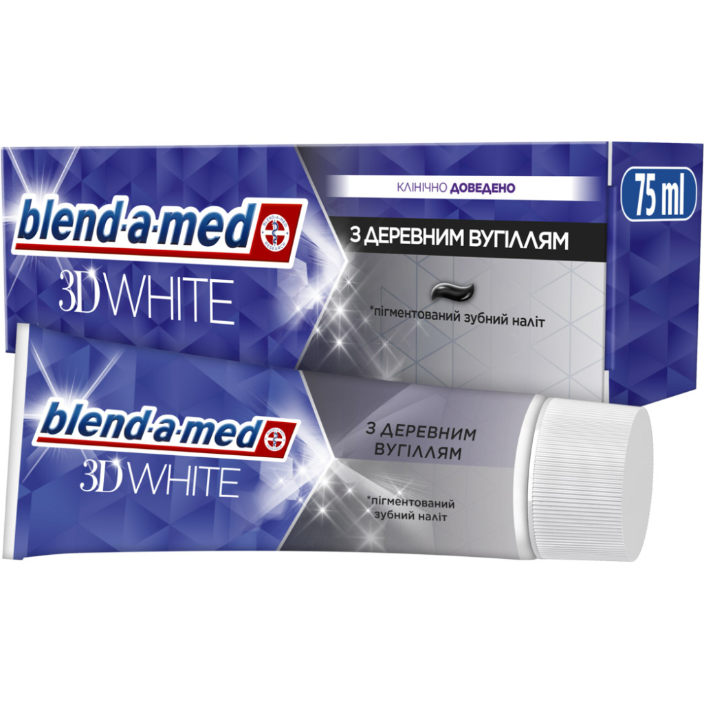 Зубна паста Blend-a-med 3D White З деревним вугіллям 75 мл (8006540793114) - головне фото
