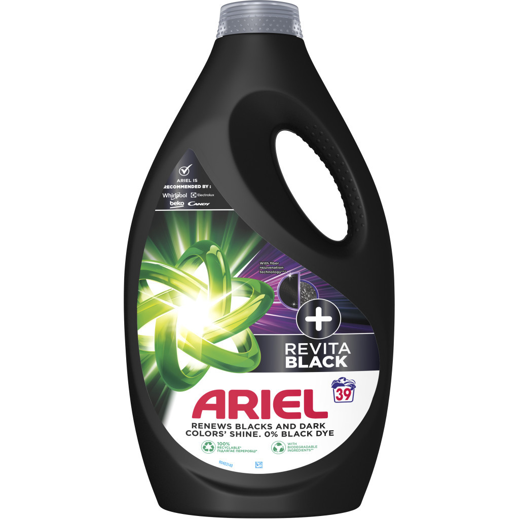 Гель для прання Ariel + Revitablack 1.95 л (8006540878880) - фото 2 Гель для прання Ariel + Revitablack 1.95 л (8006540878880) - фото 2