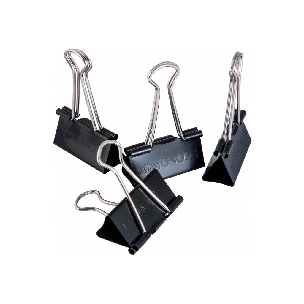 Біндер металевий Economix 32 мм 12 шт (E41006) - фото 2 Біндер металевий Economix 32 мм 12 шт (E41006) - фото 2