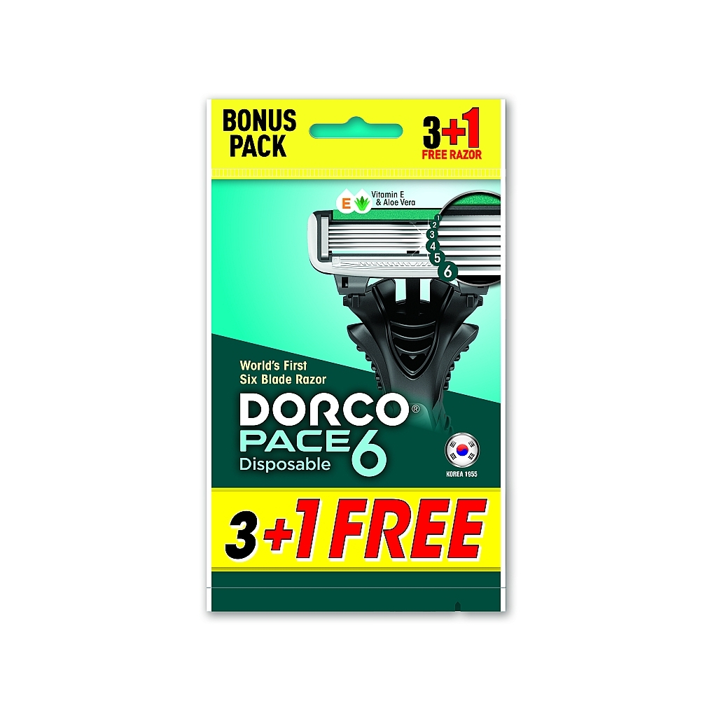 Бритва Dorco Pace 6 для чоловіків 6 лез 4 шт. (8801038591247) - фото 1 Бритва Dorco Pace 6 для чоловіків 6 лез 4 шт. (8801038591247) - фото 1