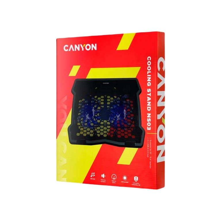 Підставка до ноутбука Canyon NS03, 10-15.6 laptop, dual-fan with 2x2.0 USB hub (CNE-HNS03) - фото 4
