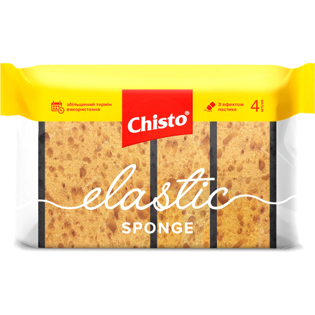 Губки кухонні Chisto Elastic Sponge 4 шт. (4823098409014) - фото 1