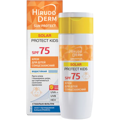 Засіб від засмаги Біокон Hirudo Derm Sun Protect Solar Protect Kids SPF 75 Сонцезахисний крем для дітей 150 мл (4820160038561) - фото 1