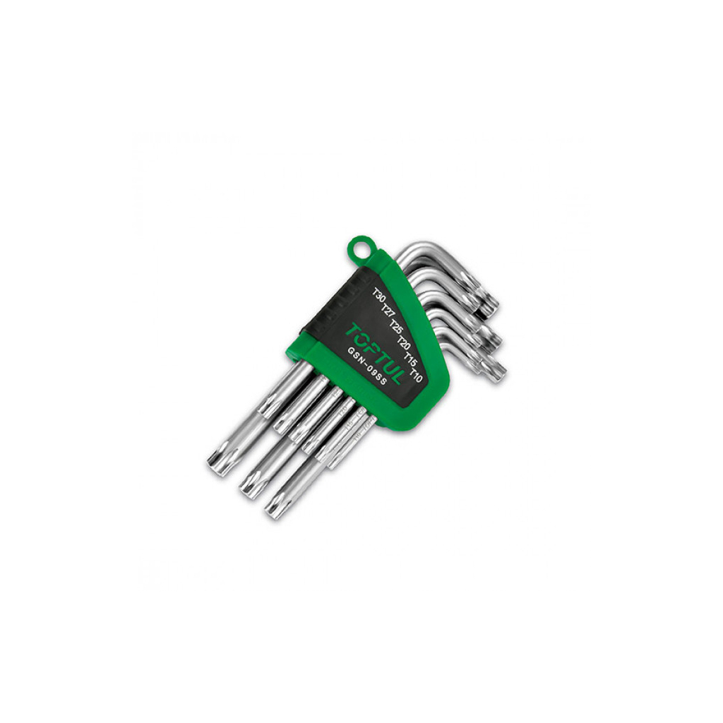 Ключ Toptul Г-подібний TORX T10-T50, 9 шт. (GSN-09SS) - фото 1 Ключ Toptul Г-подібний TORX T10-T50, 9 шт. (GSN-09SS) - фото 1