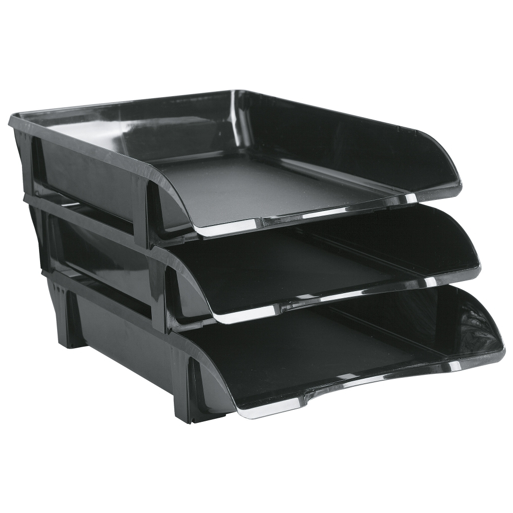 Лоток для паперів Economix горизонтальний пластик, чорний (E31803-01) Лоток для паперів Economix горизонтальний пластик, чорний (E31803-01)