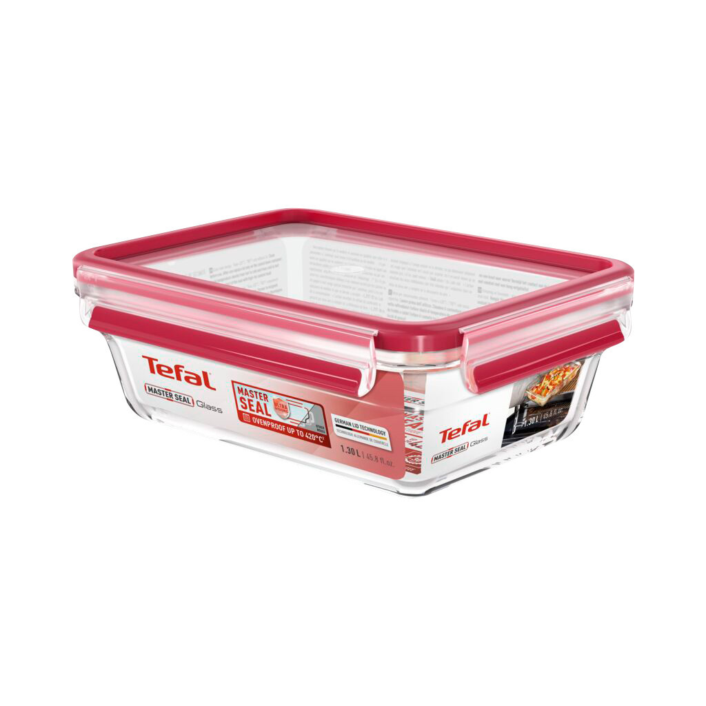 Харчовий контейнер Tefal Masterseal Glass Red 1.3 л (N1041010) Харчовий контейнер Tefal Masterseal Glass Red 1.3 л (N1041010)