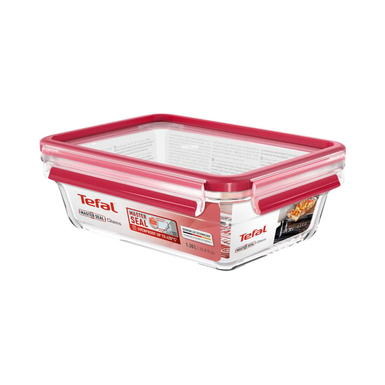 Харчовий контейнер Tefal Masterseal Glass Red 1.3 л (N1041010) - фото 1