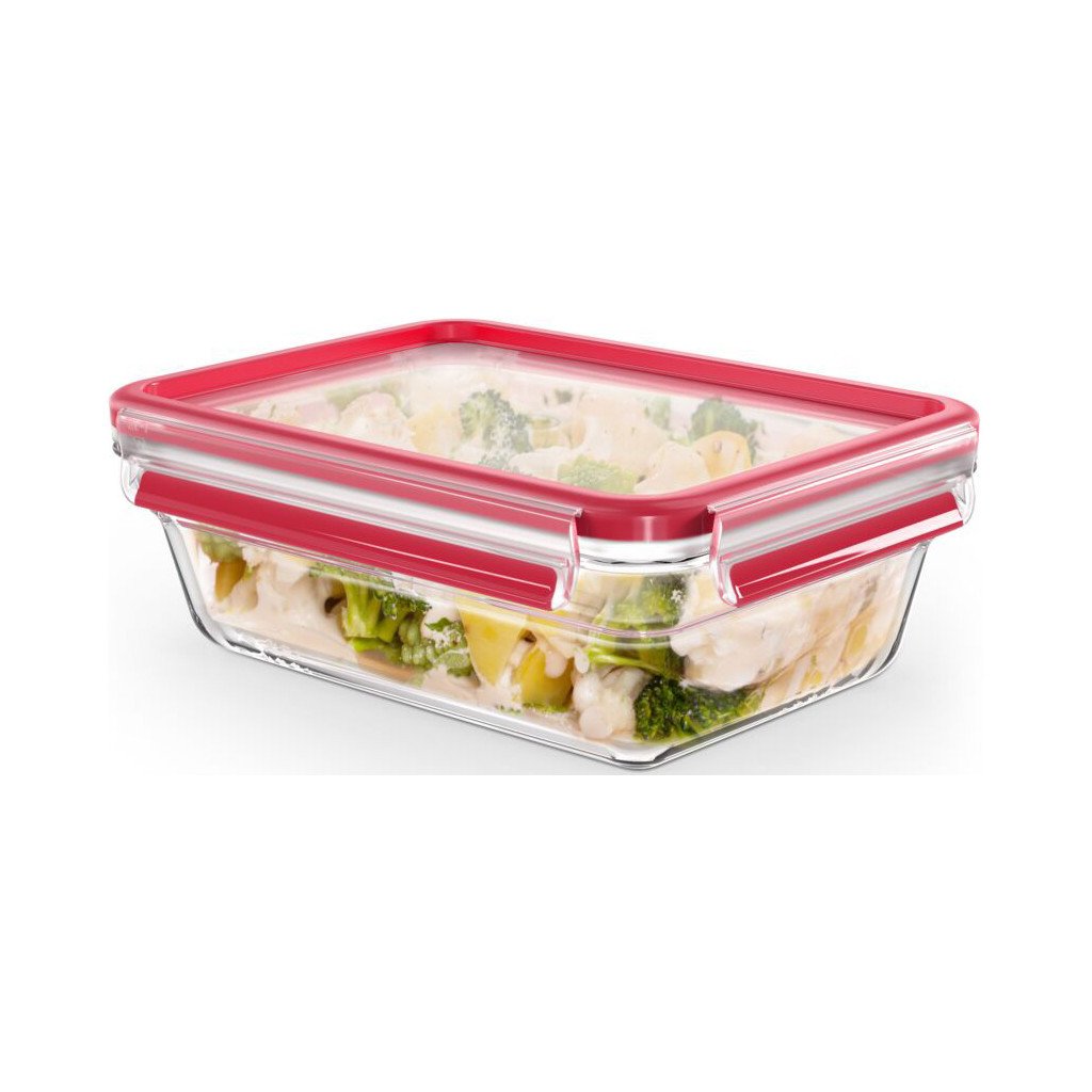 Харчовий контейнер Tefal Masterseal Glass Red 1.3 л (N1041010) - фото 3 Харчовий контейнер Tefal Masterseal Glass Red 1.3 л (N1041010) - фото 3