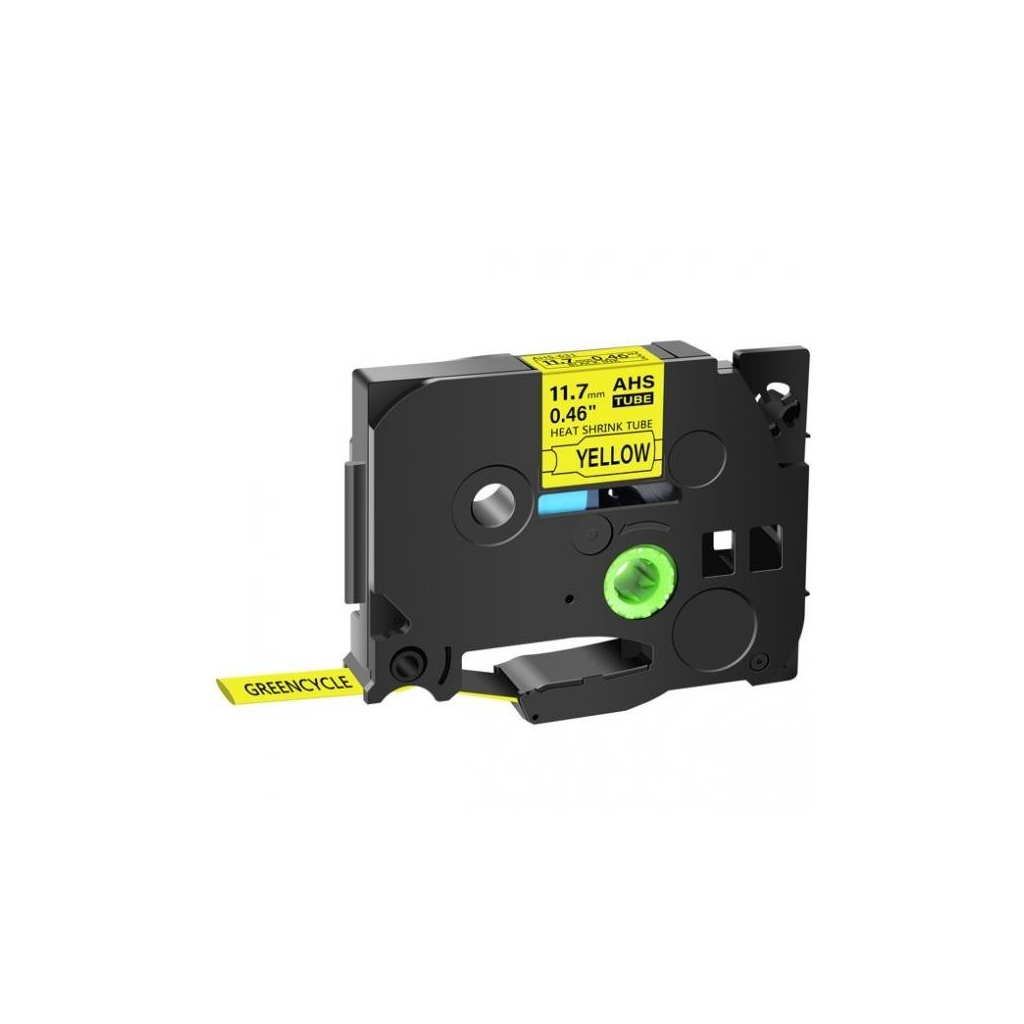 Стрічка для принтера етикеток UKRMARK трубка термозбіжна сумісна з HSe-631, 11,7мм х 1,5м, black on yellow (900412) - фото 1