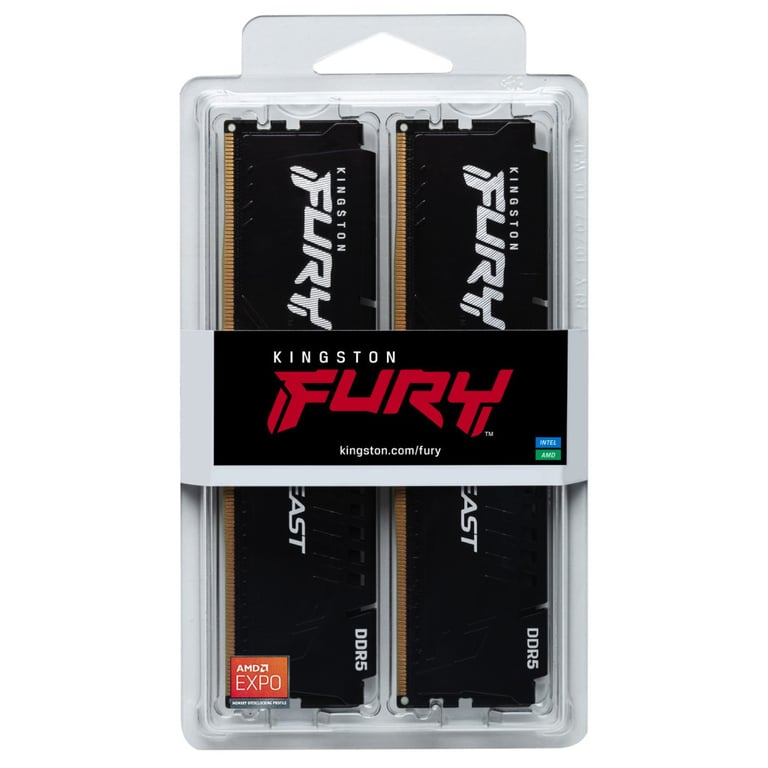 Модуль пам'яті для комп'ютера DDR5 16GB (2x8GB) 6000 MHz Beast Kingston Fury (ex.HyperX) (KF560C36BBEK2-16) - фото 6