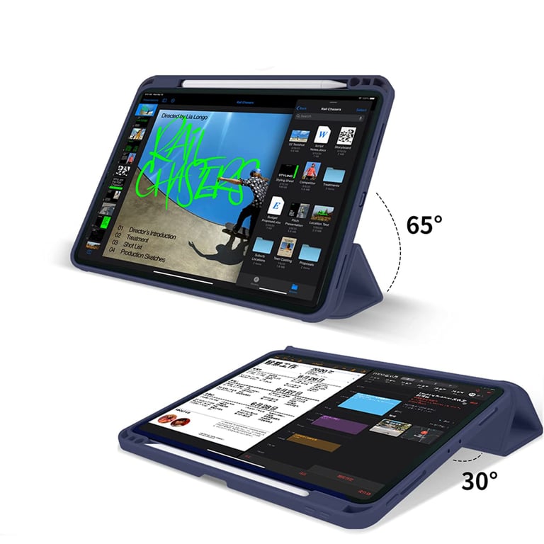 Чохол до планшета BeCover Tri Fold Soft TPU mount Apple Pencil Apple iPad Air 5 (2022) 10.9" Deep Blue (708454) - фото 6