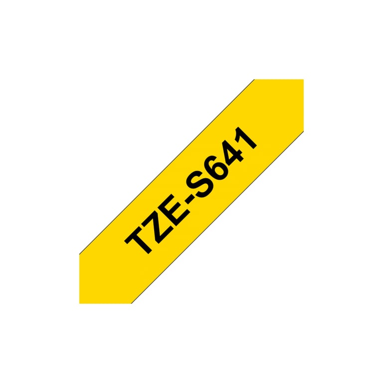Стрічка для принтера етикеток UKRMARK B-S-T641P-BK/YE, сумісна з TZES641, 18мм х 8м. black on yellow (900608) - фото 2