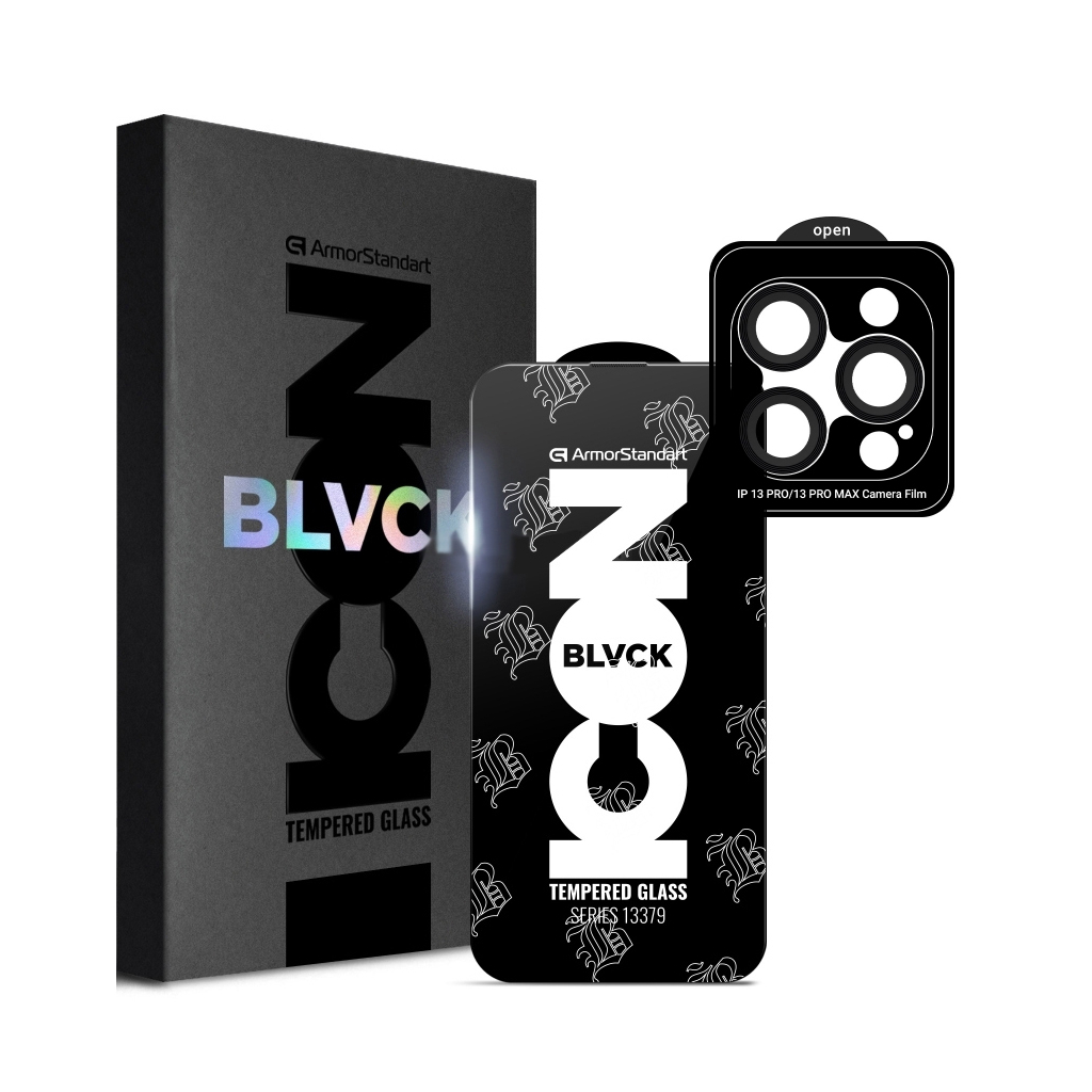 Скло захисне Armorstandart Supreme Plus Black Icon Apple iPhone 13 Pro (ARM68072) - фото 1