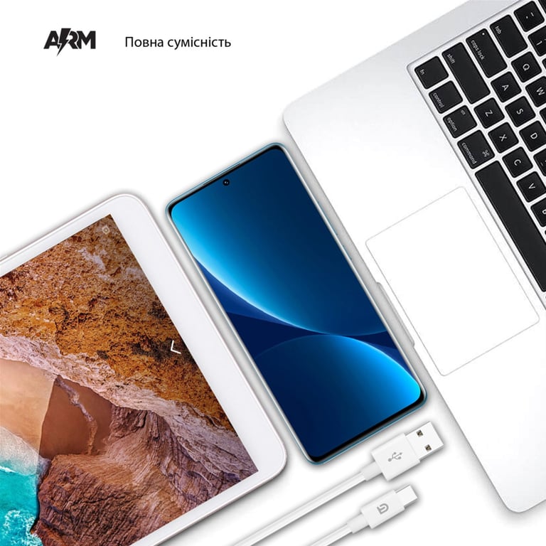 Дата кабель USB 2.0 AM to USB-C 1.2m AMD718L white Armorstandart (ARM64298) - фото 2