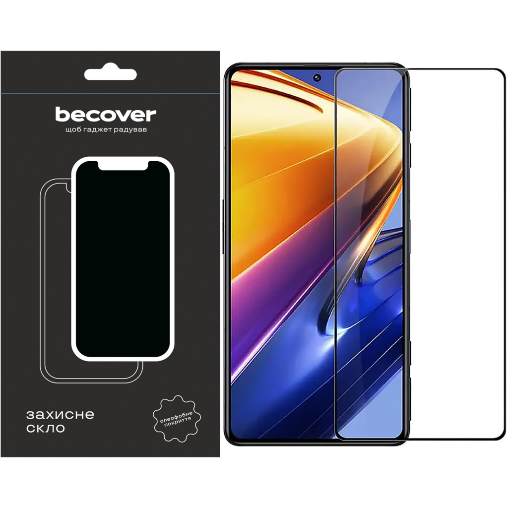 Скло захисне BeCover Poco F4 Black (709274) Скло захисне BeCover Poco F4 Black (709274)