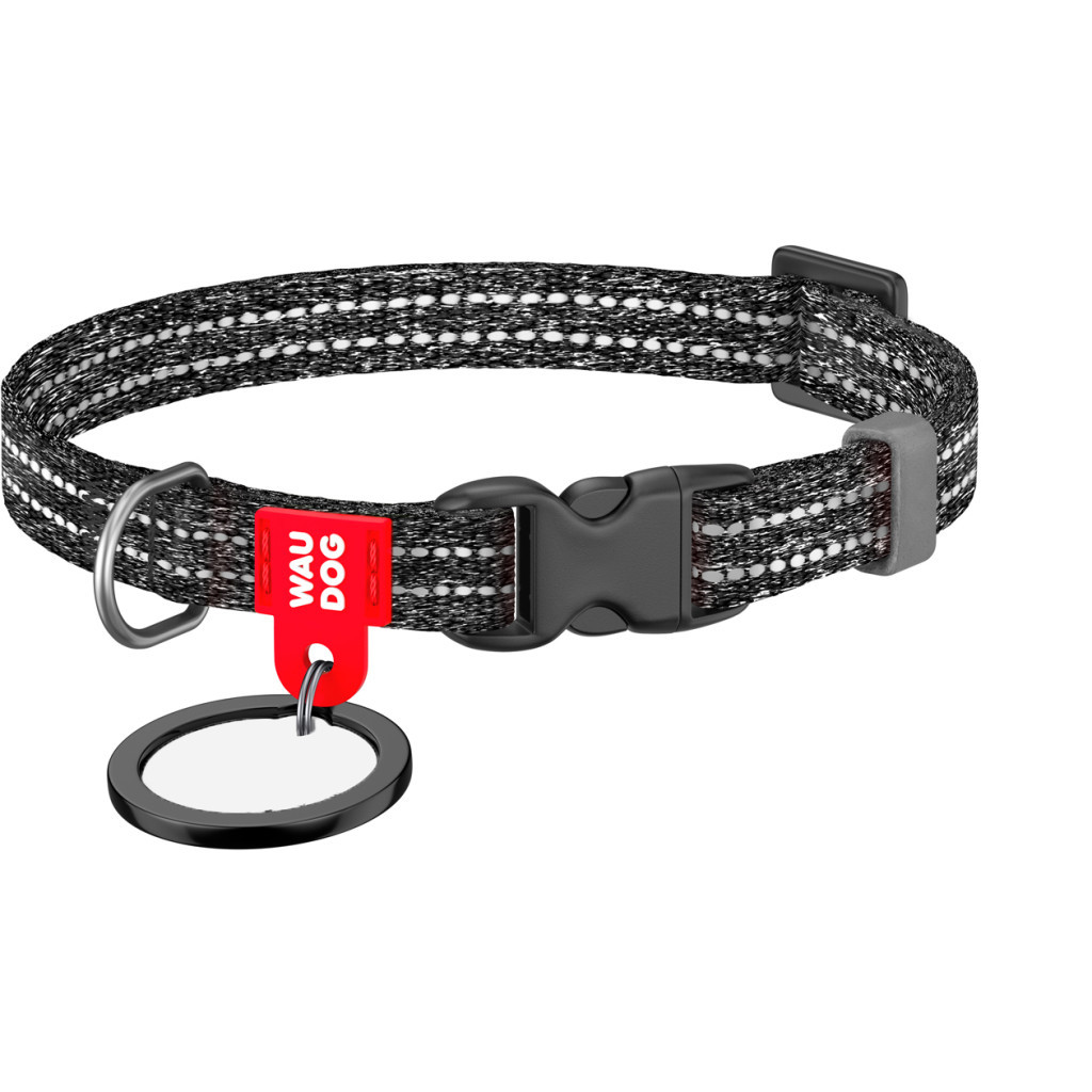 Нашийник для тварин WAUDOG Re-cotton з QR паспортом для котів та дрібних порід собак XS сірий (164011) - фото 1