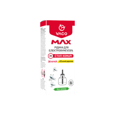 Рідина для фумігатора Vaco Max від комарів (30 ночей + 10 ночей у подарунок) (5901821952446) - фото 1
