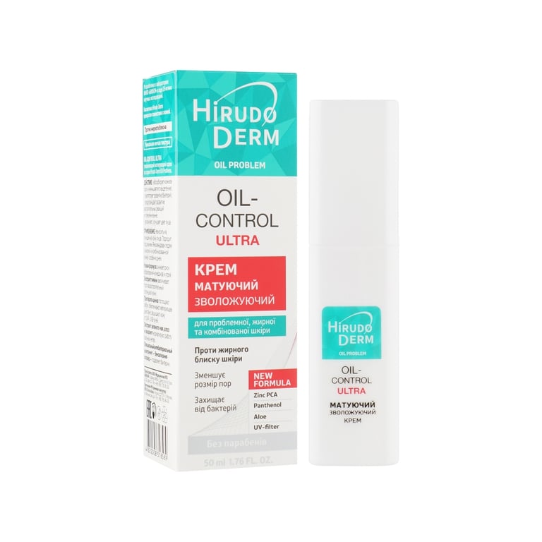 Крем для обличчя Біокон Hirudo Derm Oil Problem Oil-Control Ultra Зволожувальний матувальний 50 мл (4820008318589) - фото 1