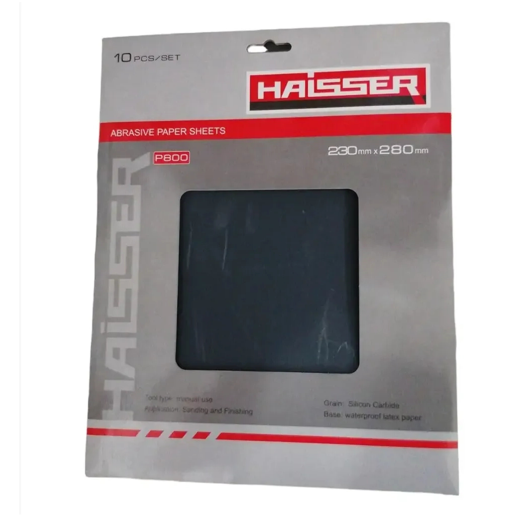 Наждачний папір HAISSER 230мм x 280мм, зерно 360, 10шт в уп. (118551) Наждачний папір HAISSER 230мм x 280мм, зерно 360, 10шт в уп. (118551)