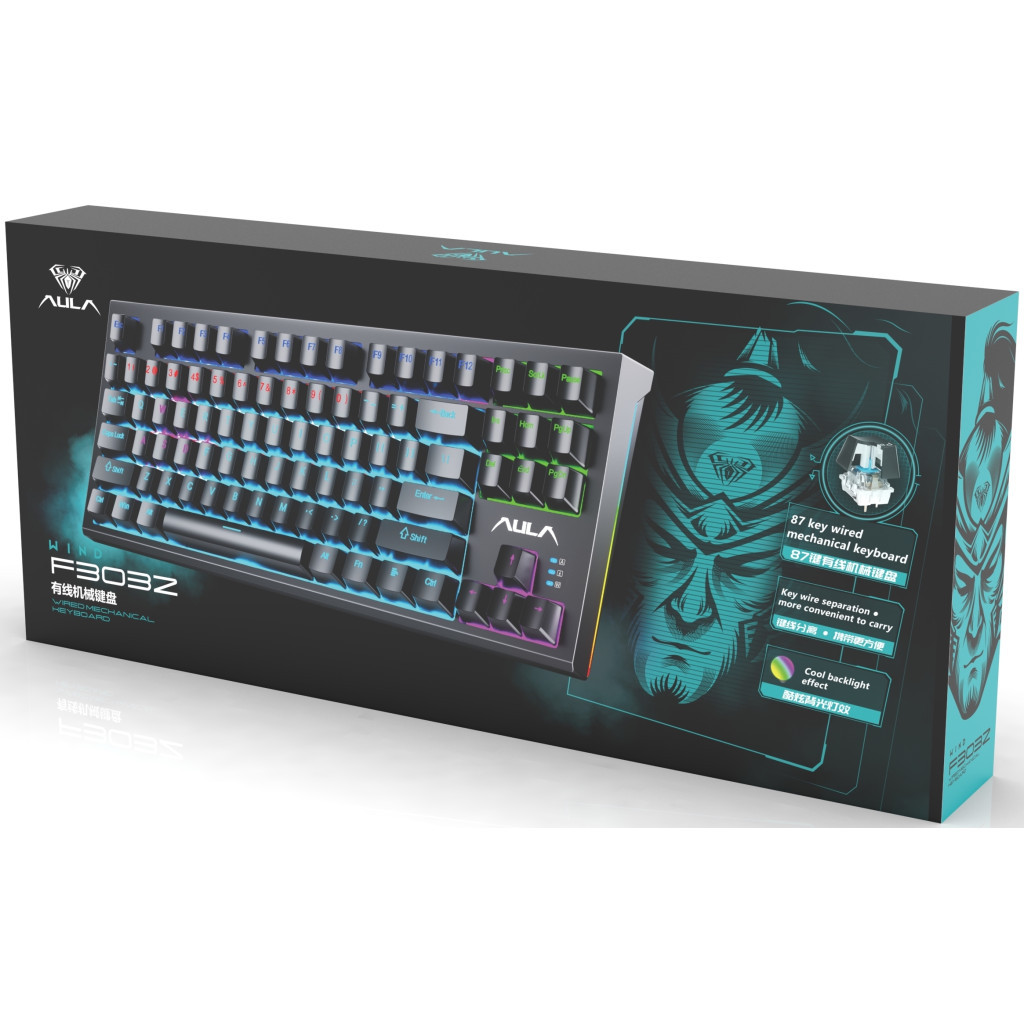 Клавіатура Aula F3032 Keycaps Plus 21 Dark Yellow Keys KRGD Red USB UA Black (6948391204673) - фото 3 Клавіатура Aula F3032 Keycaps Plus 21 Dark Yellow Keys KRGD Red USB UA Black (6948391204673) - фото 3