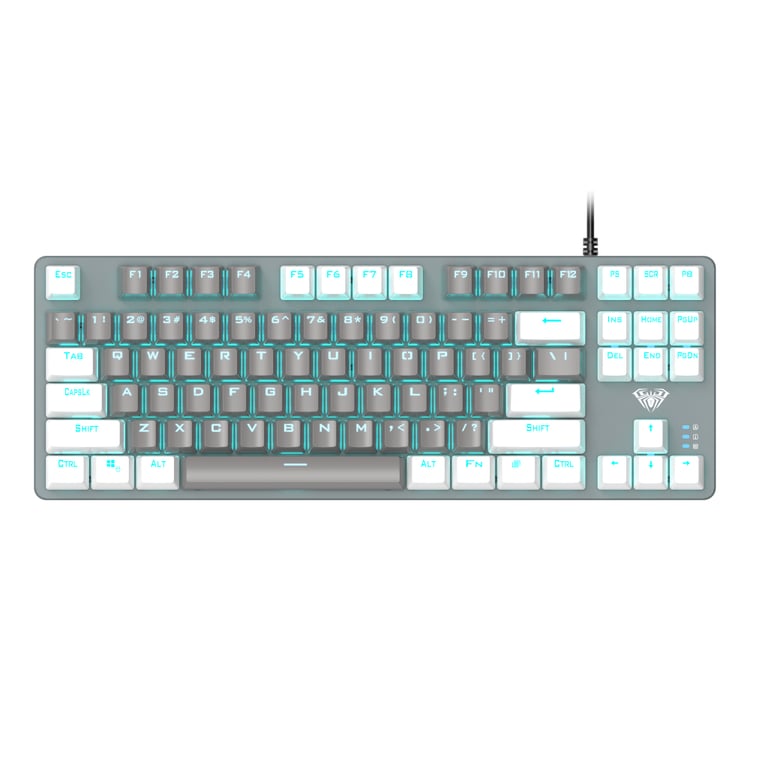 Клавіатура Aula F3287 Keycap KRGD Blue USB UA White/Grey (6948391240688) - фото 1