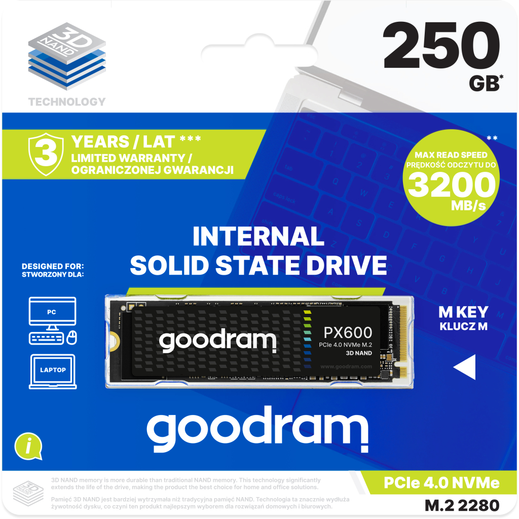 Накопичувач SSD M.2 2280 250GB PX600 Goodram (SSDPR-PX600-250-80) - фото 4 Накопичувач SSD M.2 2280 250GB PX600 Goodram (SSDPR-PX600-250-80) - фото 4