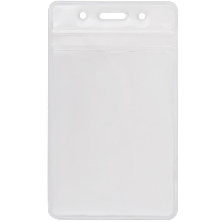 Бейдж Optima вертикальний замок zip lock, PVC 62х91 мм (O45610)
