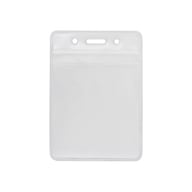 Бейдж Optima вертикальний замок zip lock PVC, 91х128 мм (O45629)