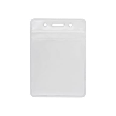 Бейдж Optima вертикальний замок zip lock PVC, 91х128 мм (O45629)