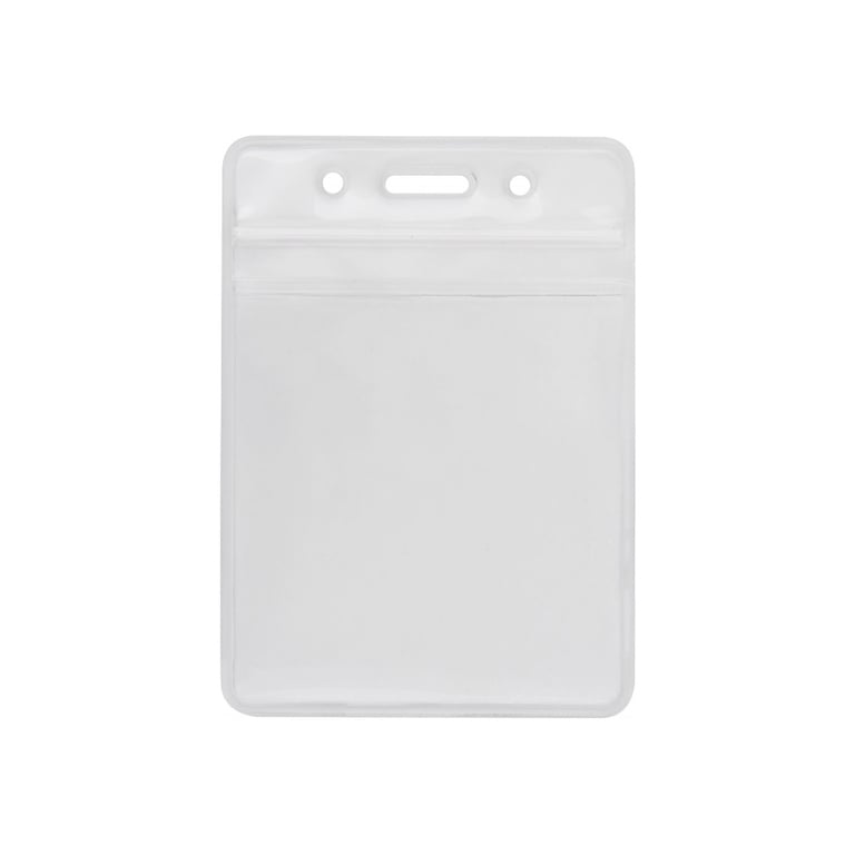 Бейдж Optima вертикальний замок zip lock PVC, 91х128 мм (O45629)
