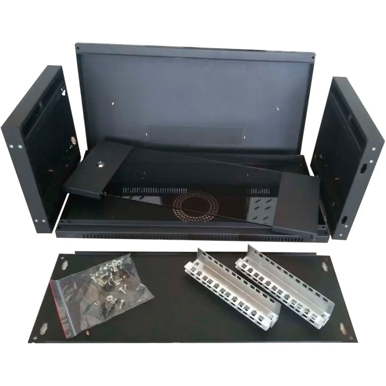 Шафа настінна Hypernet 4U 19" 600x450 (WMNC-4U-FLAT-BLACK) - фото 5